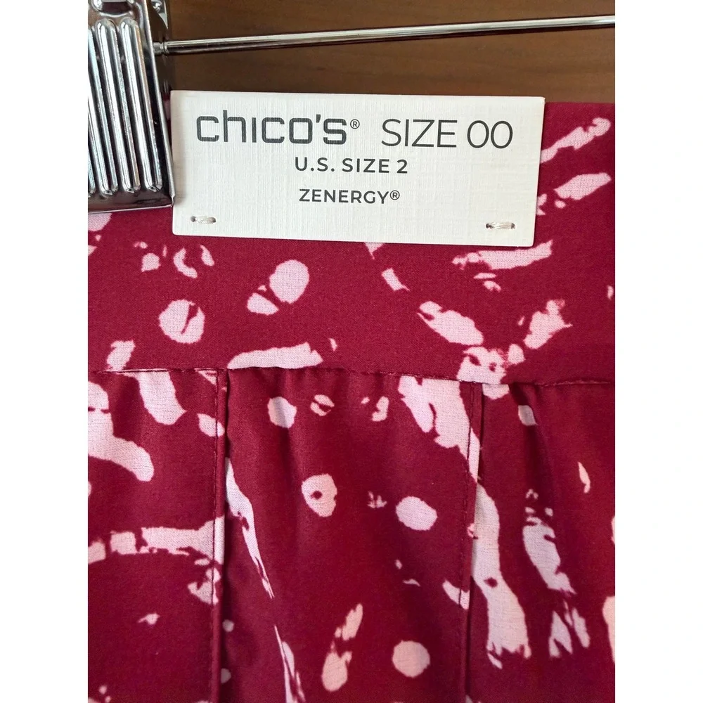 NWT‎ Chico's Size 00 (2) UPF Pleated Skort Russet Red Pockets Activewear Casual